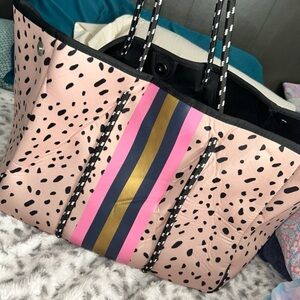 Stylish Pink and Black Tote Bag